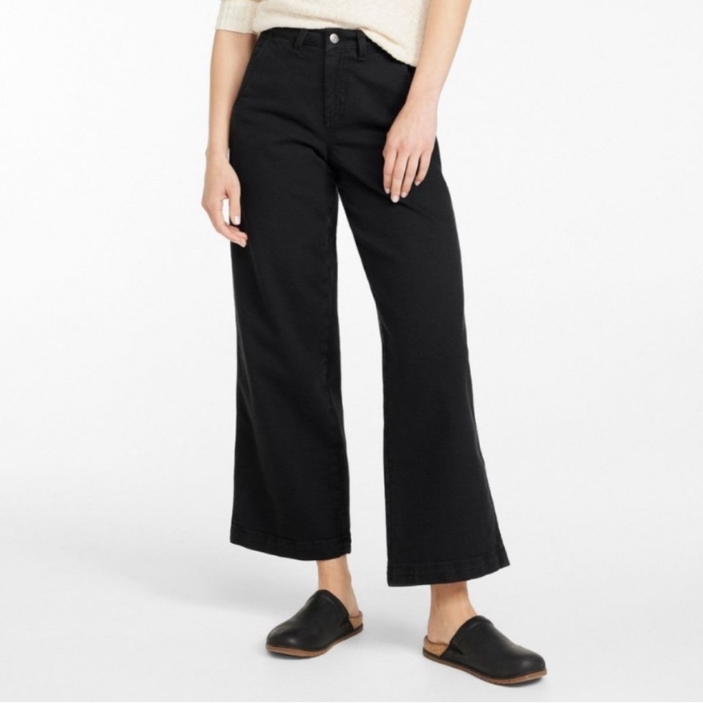 L.L.Bean 207 Vintage Jeans, Wide Leg Pants, Black, 12
